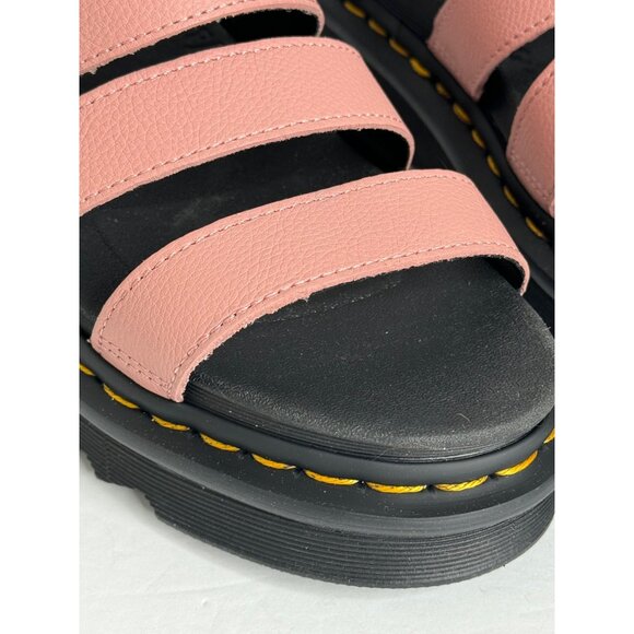 Doc Dr. Martens Blaire Flatform Peach Leather Sandals Women's Size 10 42 UK 8 Ne - Picture 5 of 8